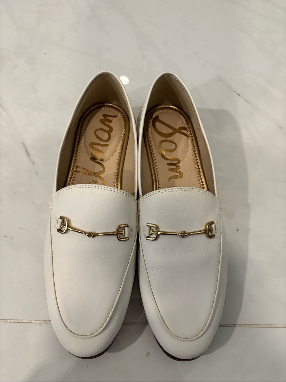Sam Edelman White Loafers